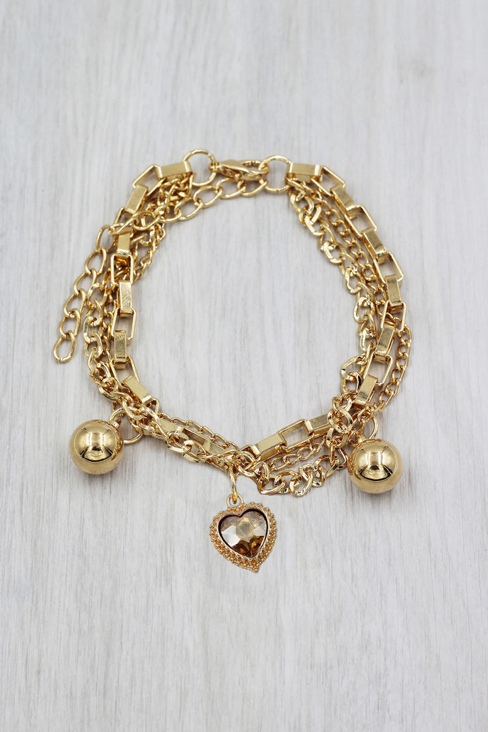 fashion crystal love pendant bracelet