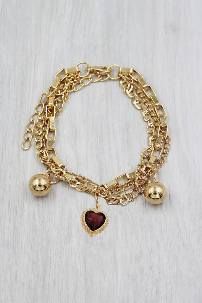 fashion crystal love pendant bracelet
