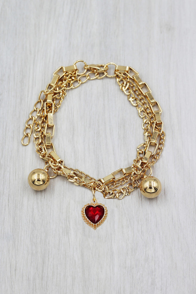 fashion crystal love pendant bracelet
