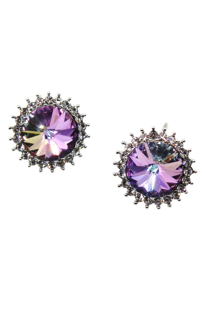 Big diamond multi-colored earrings