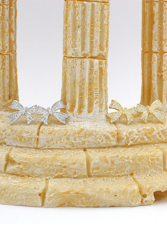 cute crystal bow earrings