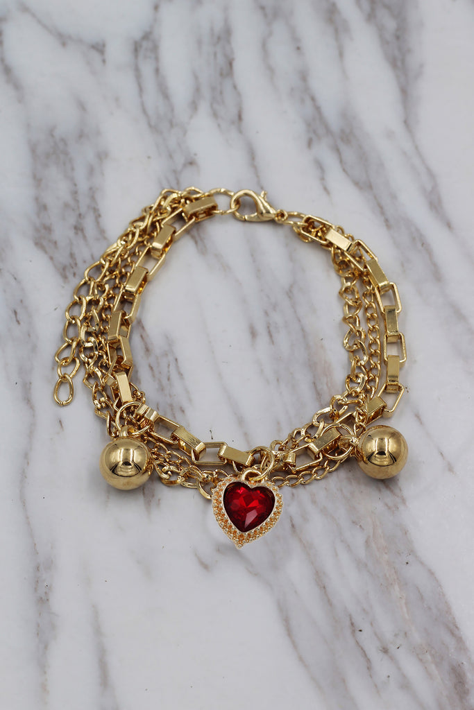 fashion crystal love pendant bracelet