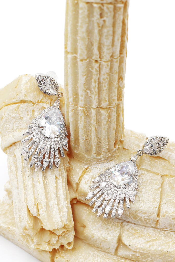 fashion inlaid crystal earring necklace set
