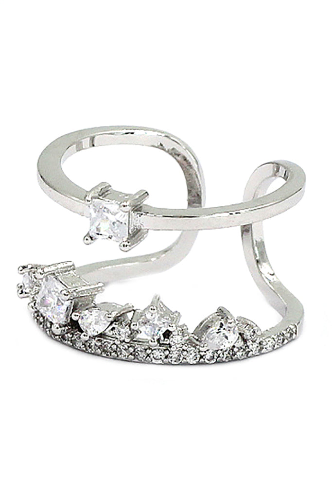 popular micro crystal silver ring