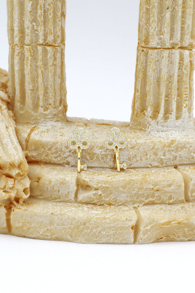 fashion mini crystal key earrings