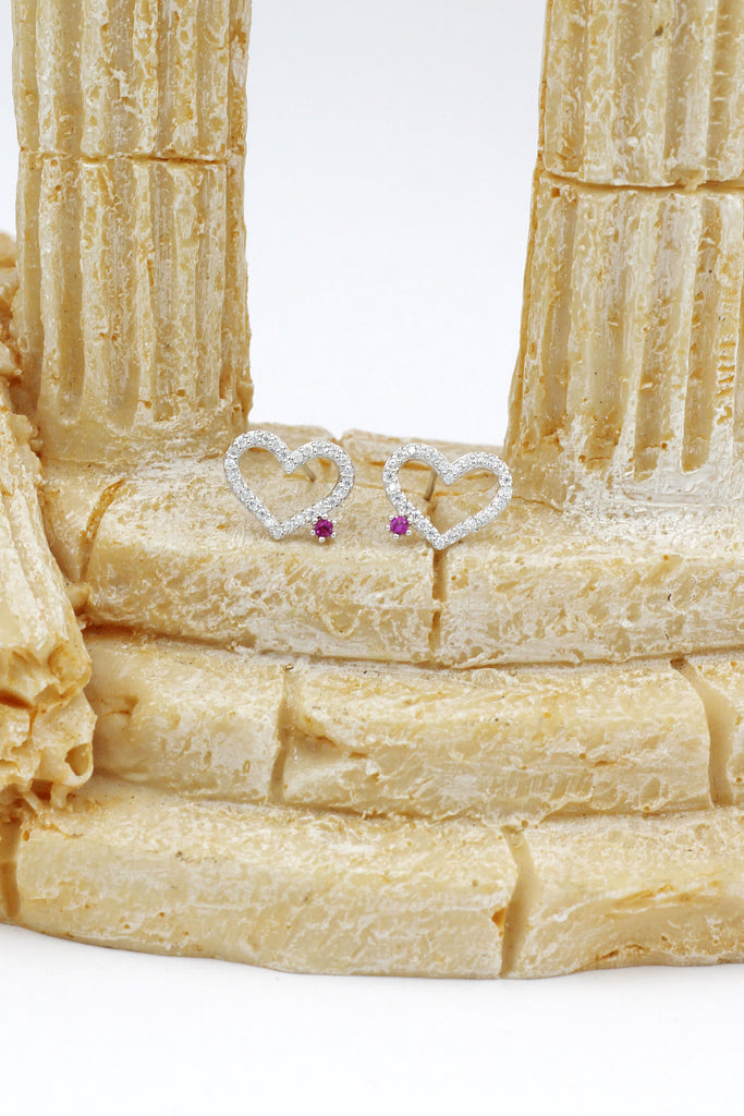 sweet heart love crystal earrings