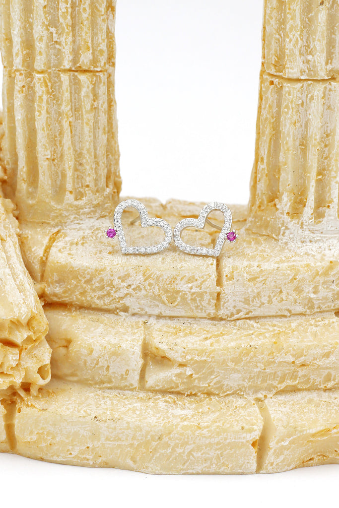 sweet heart love crystal earrings