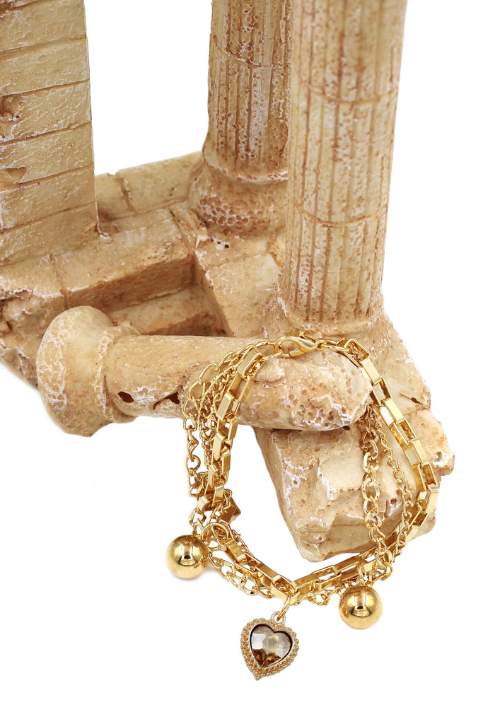 fashion crystal love pendant bracelet