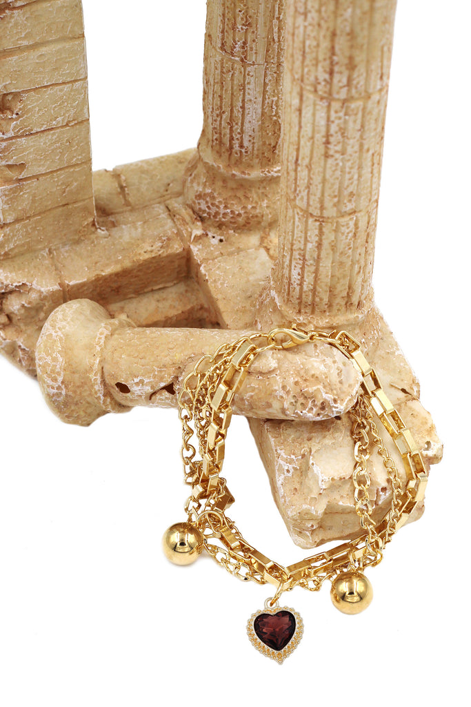 fashion crystal love pendant bracelet