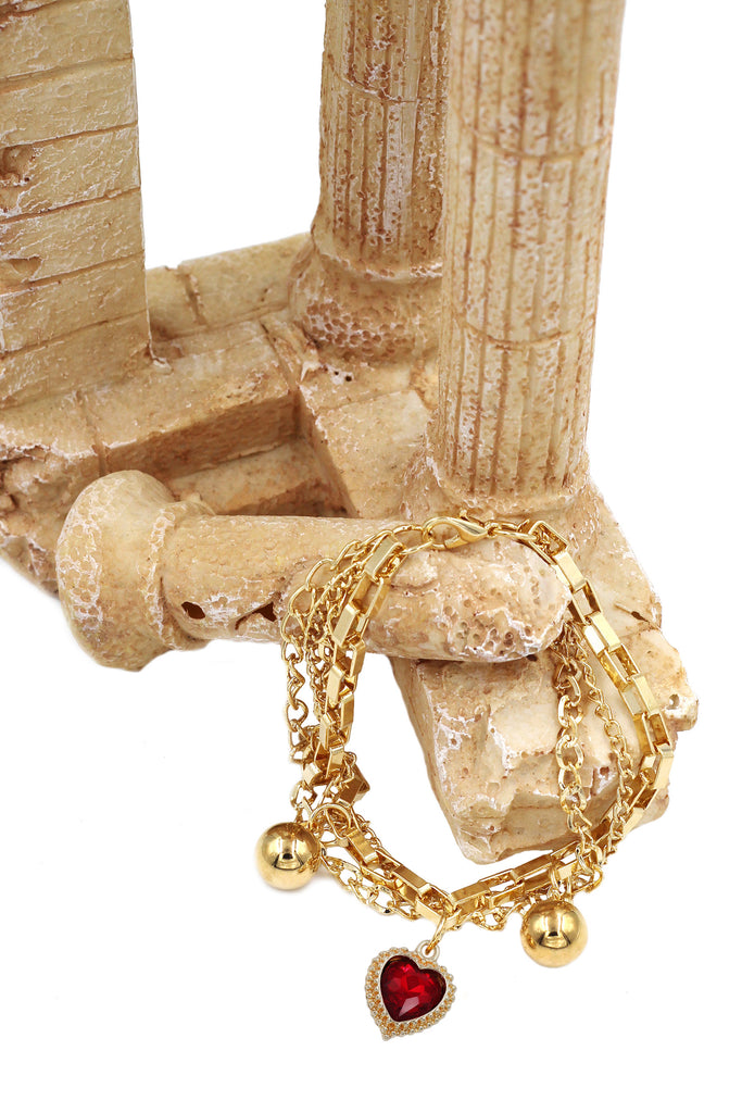 fashion crystal love pendant bracelet