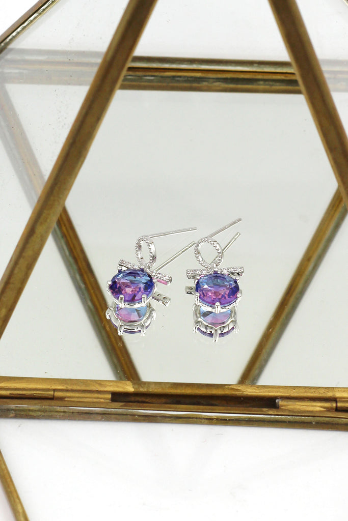 beautiful colorful crystal earrings