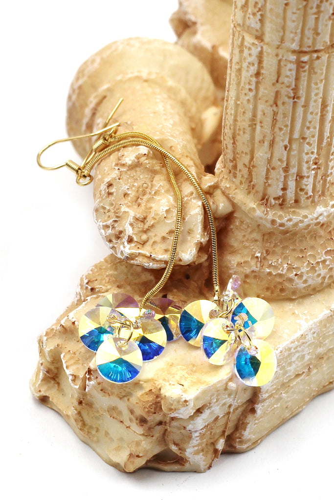 elegant Long Pendant Swarovski Crystal Earrings