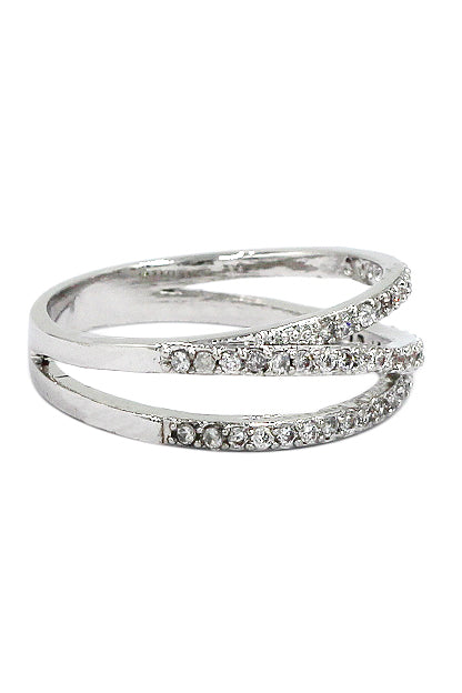 flashing micro crystal silver ring