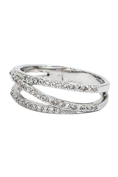 flashing micro crystal silver ring