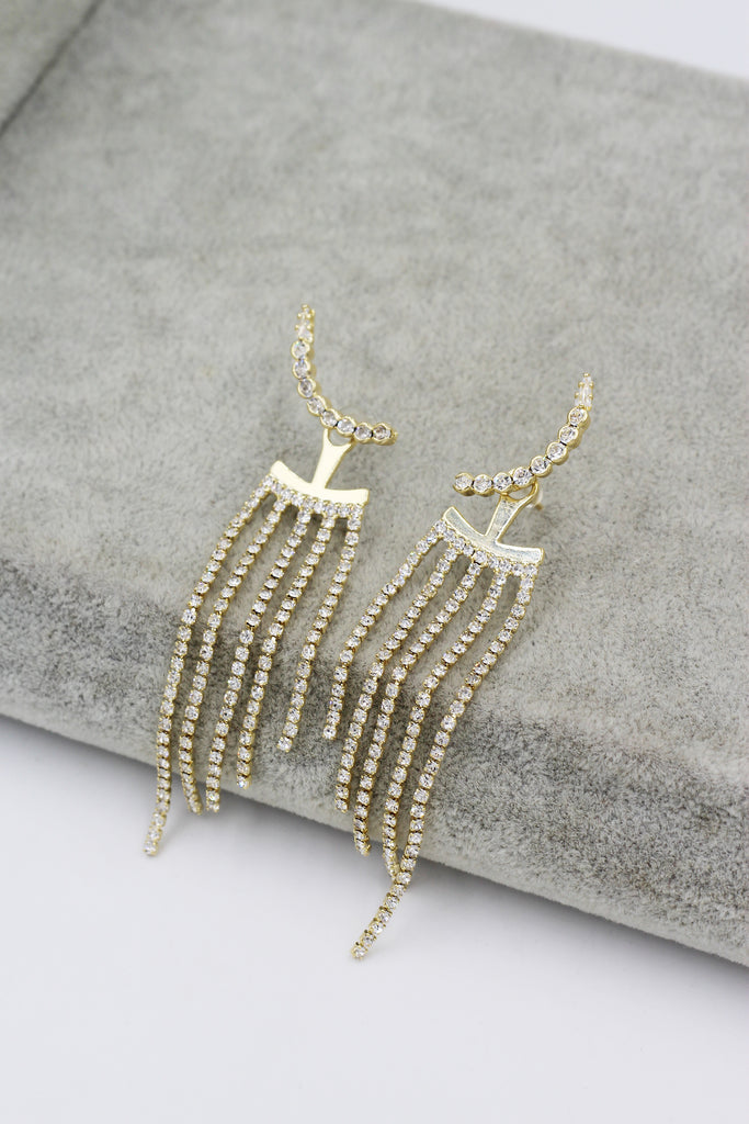 fashion tassel diamond earrings