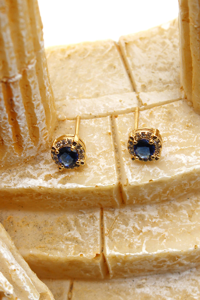 simple golden crystal earrings