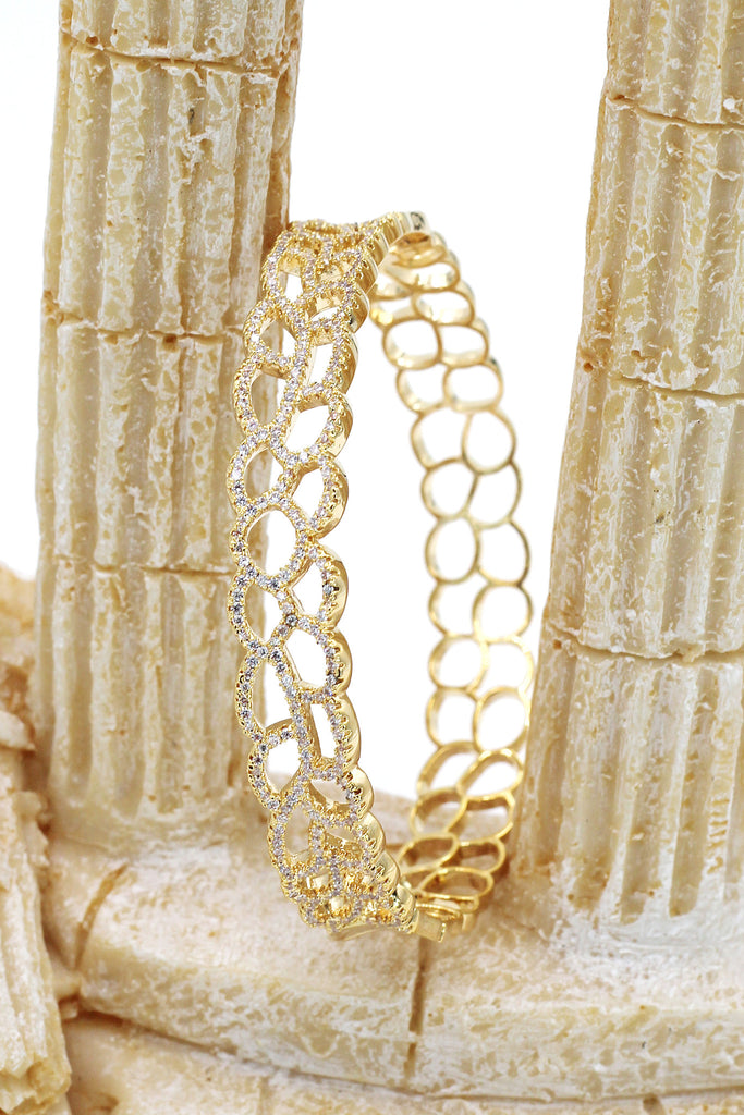 hollow micro crystal bracelet