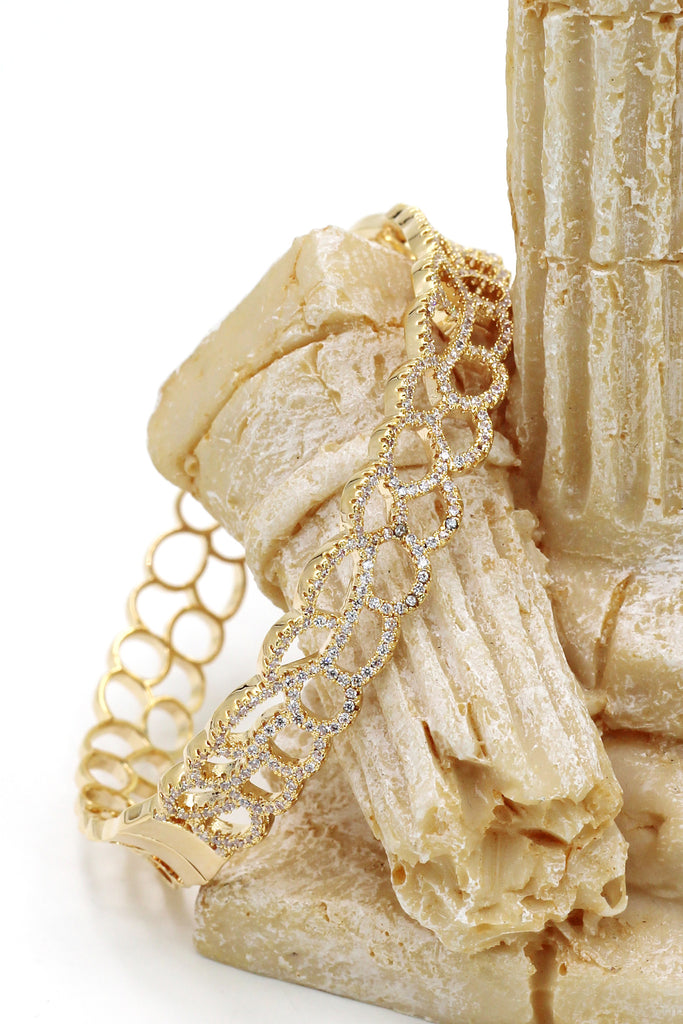 hollow micro crystal bracelet