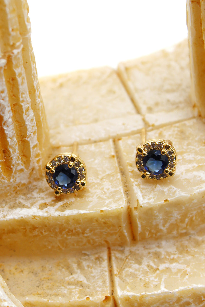 simple golden crystal earrings