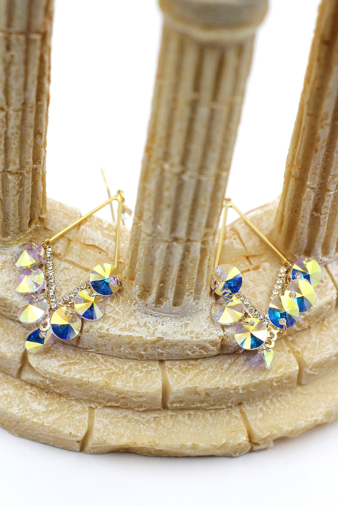 long temperament swarovski crystal earrings