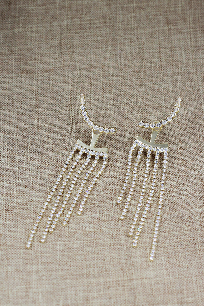 fashion tassel diamond earrings