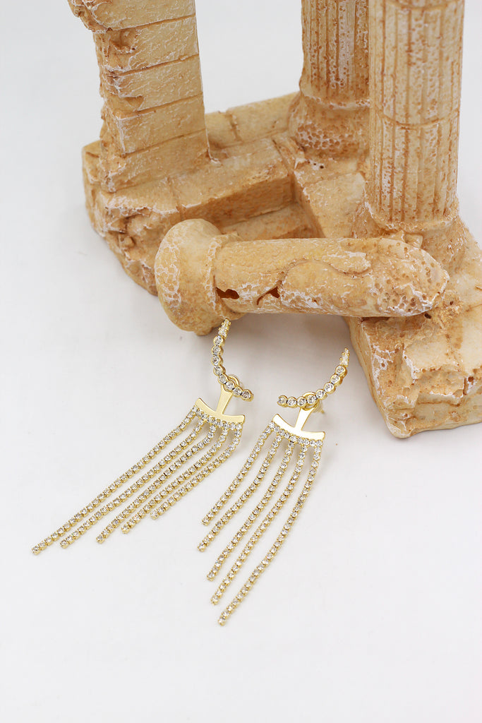 fashion tassel diamond earrings