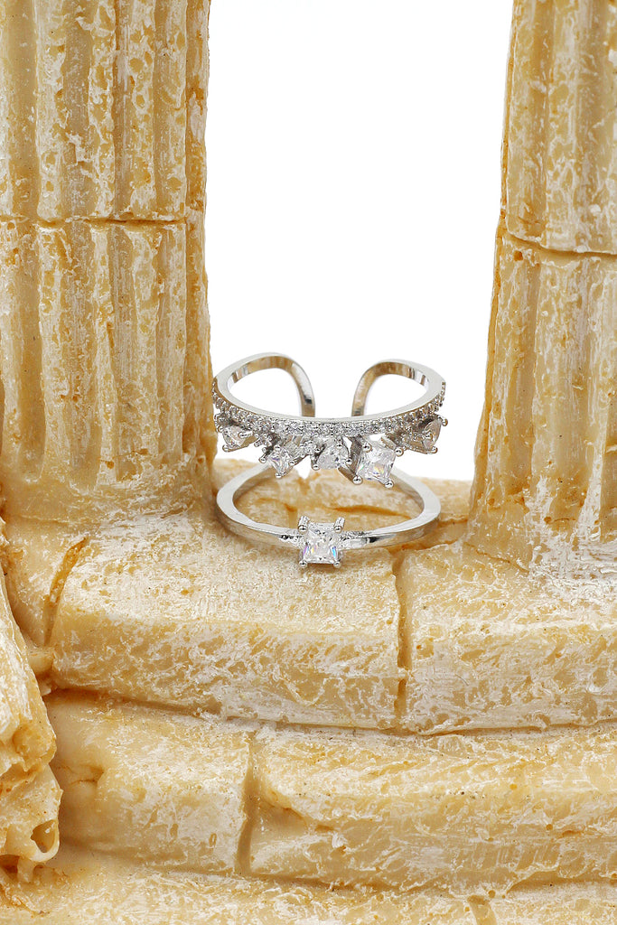 popular micro crystal silver ring