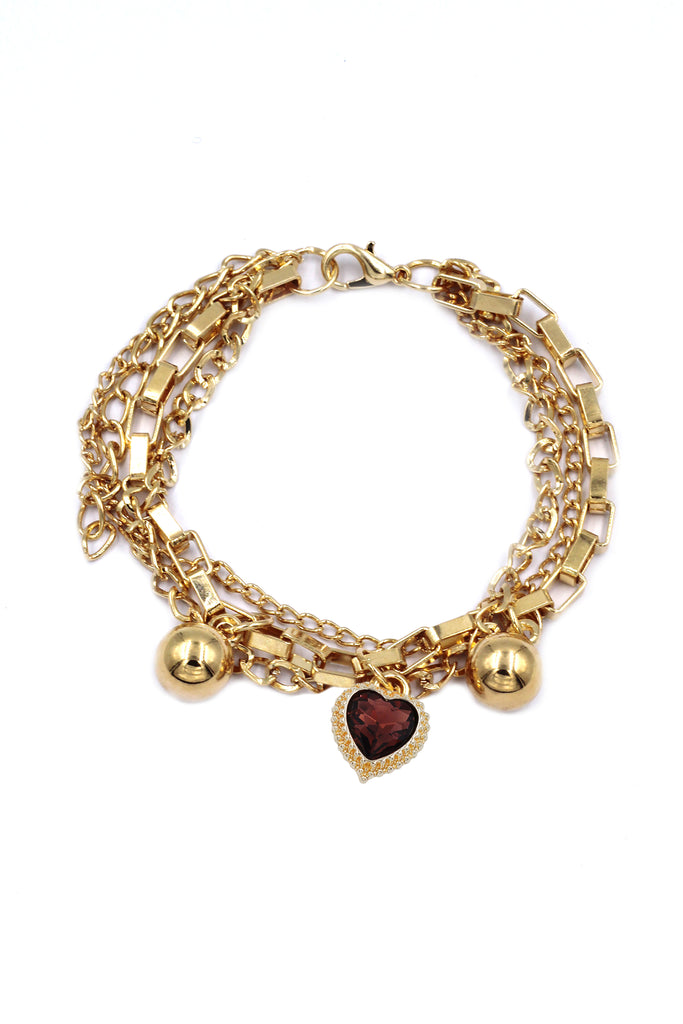 fashion crystal love pendant bracelet