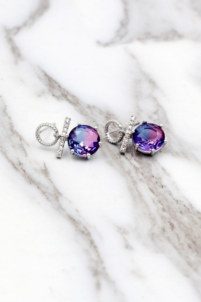 beautiful colorful crystal earrings