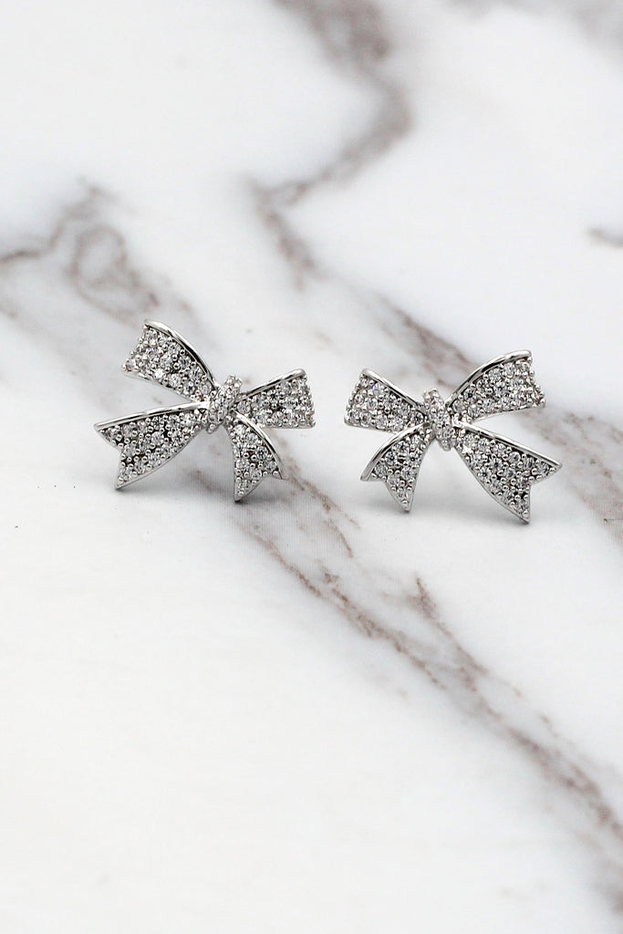 cute crystal bow earrings