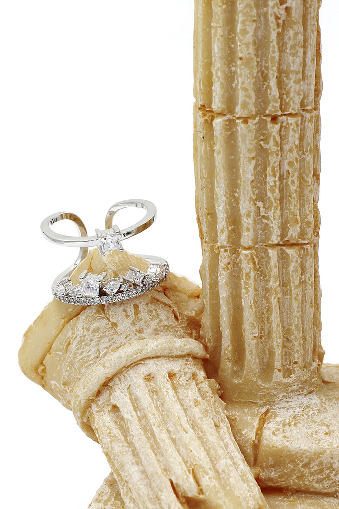 popular micro crystal silver ring