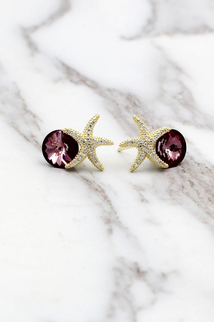 star crystal necklace earrings set