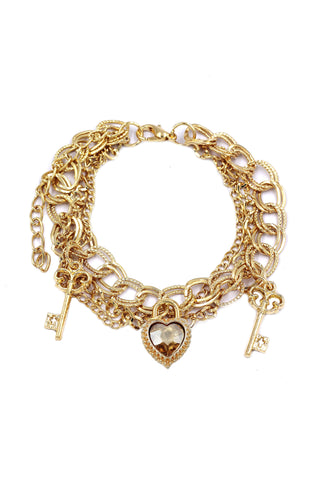 fashion love crystal pendant bracelet