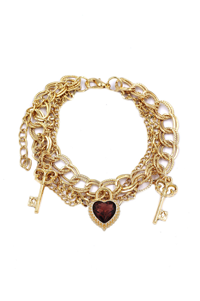 fashion love key crystal bracelet