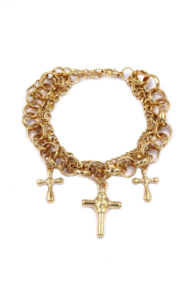 fashion small cross necklace bracelet set