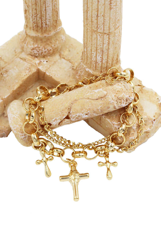 fashion small cross necklace bracelet set
