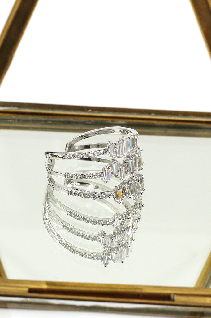 three layers of sparkling crystal ring