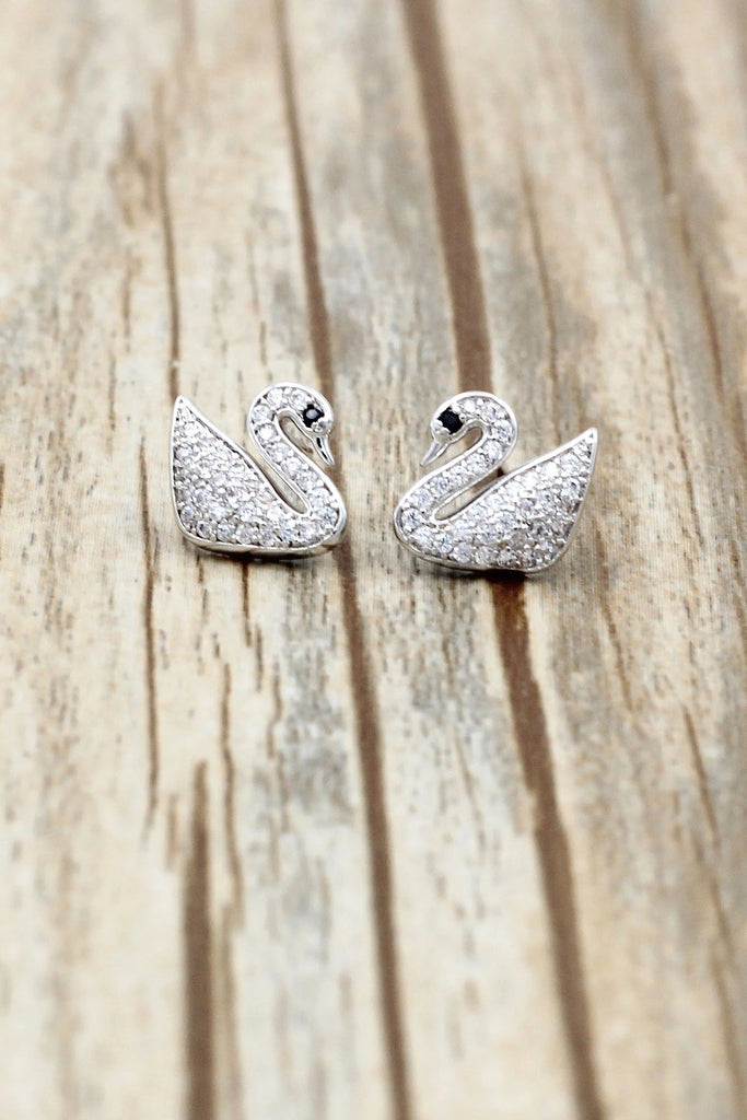 fashion crystal swan bracelet earring set