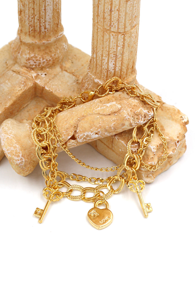 Fashion key love lock bracelet