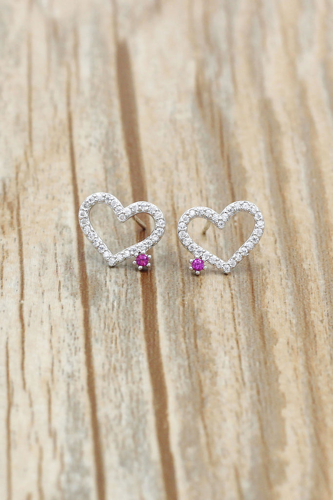 elegant heart crystal necklace earrings set