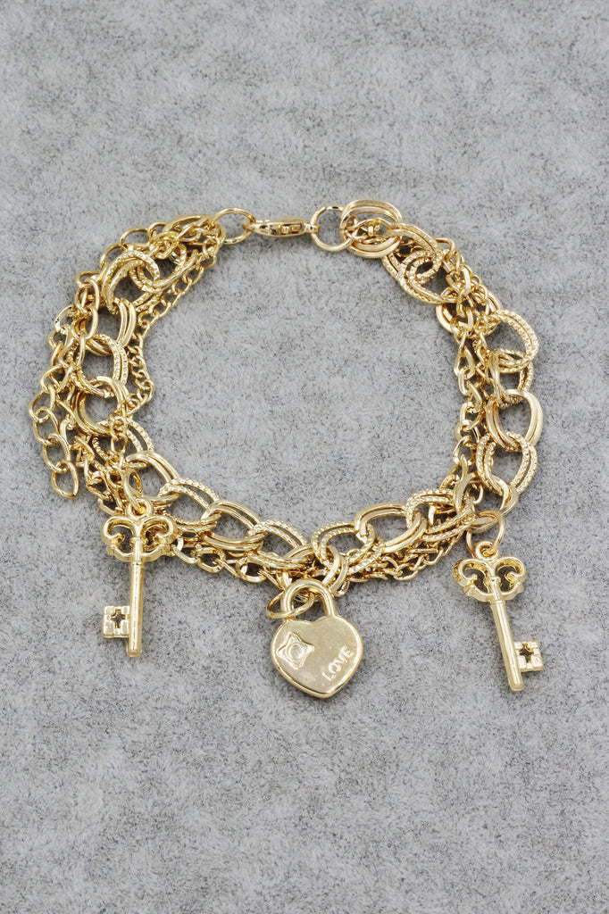 Fashion key love lock bracelet
