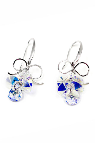 simple shining crystal earrings