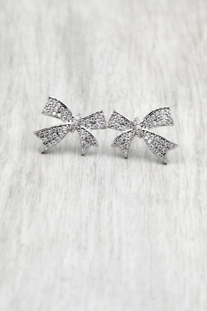 fashion bow crystal ring earrings set