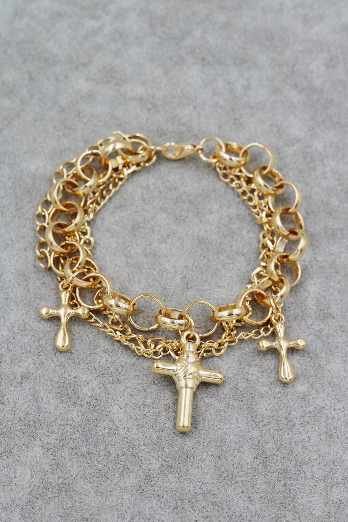 fashion small cross necklace bracelet set