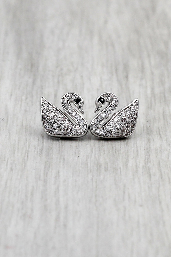 fashion crystal swan bracelet earring set