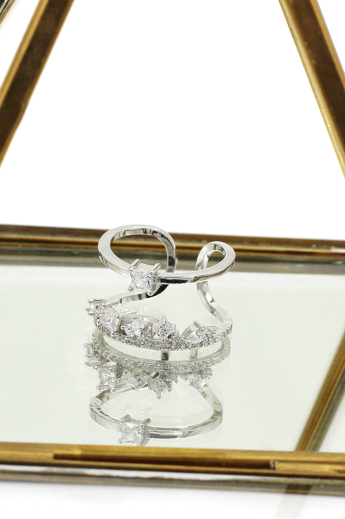 popular micro crystal silver ring