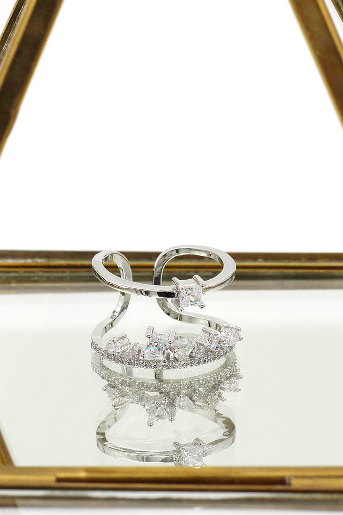 popular micro crystal silver ring