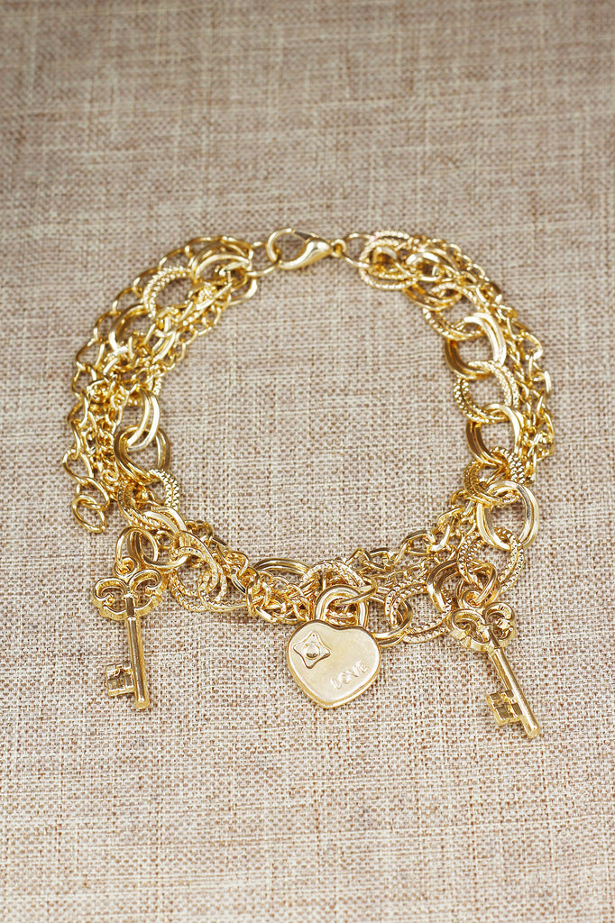 Fashion key love lock bracelet
