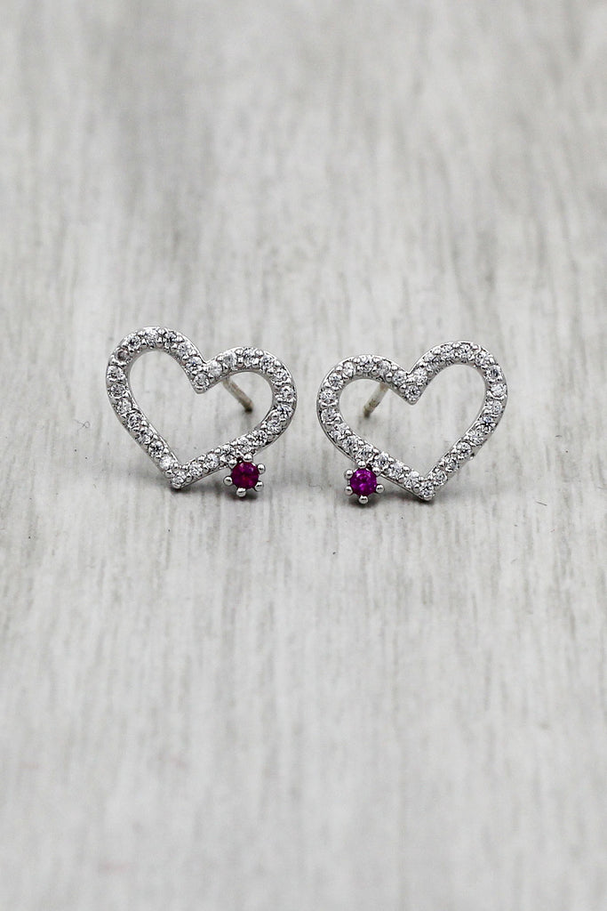 elegant heart crystal necklace earrings set
