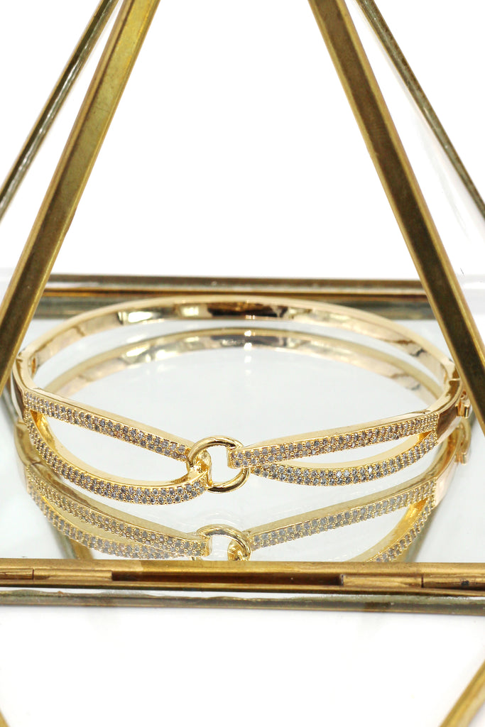 fashion down eight inlaid crystal bracelet